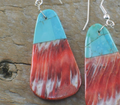 native american earrings turquoise and spiney shellb (1).jpg